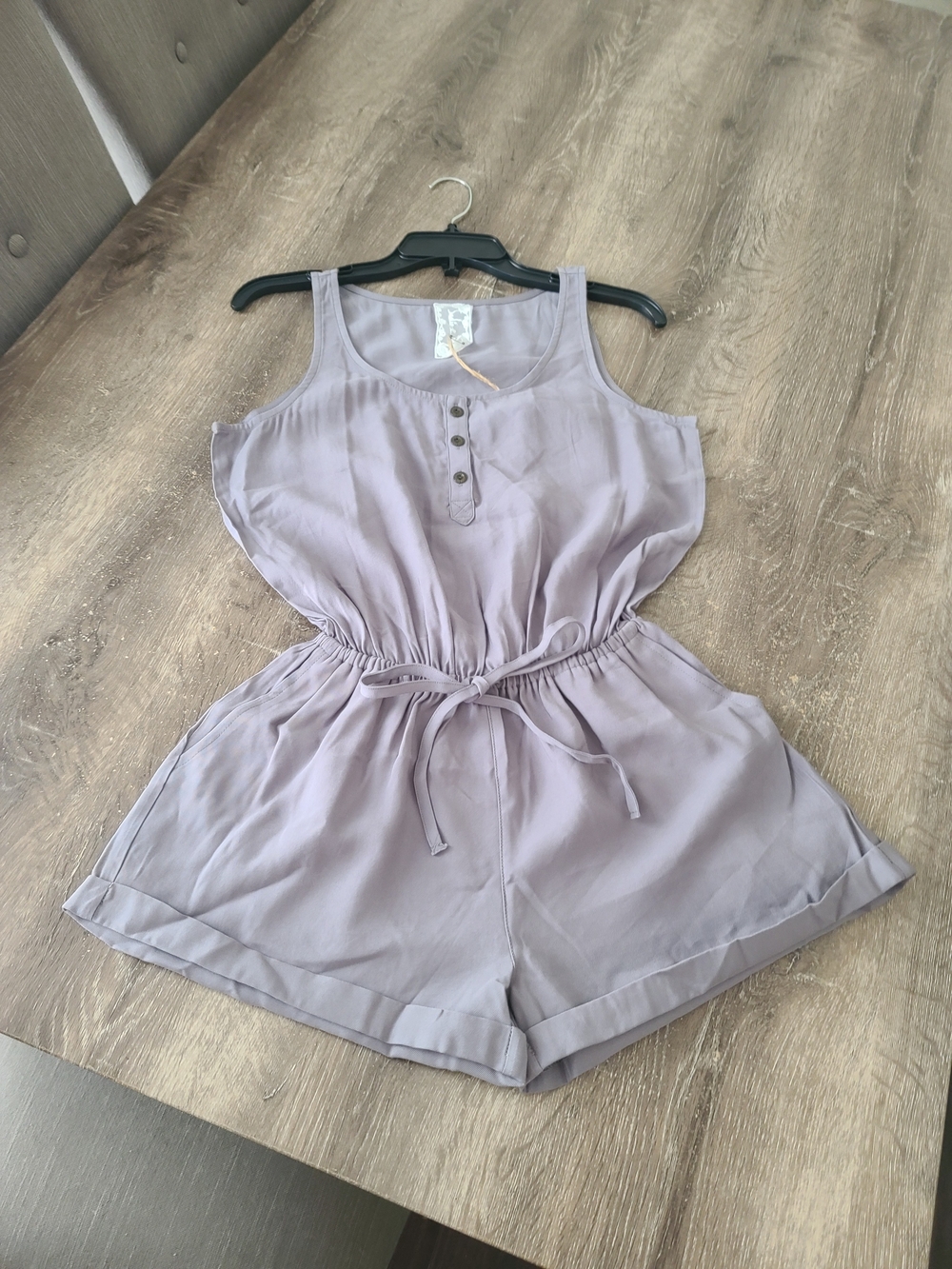 Sadie & Sage Lavender Sleeveless Tie-Waist Romper